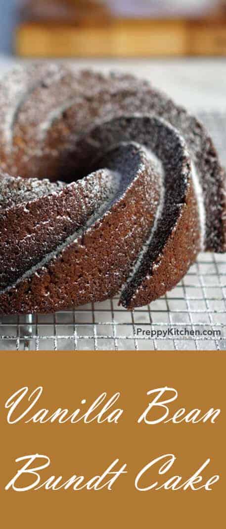 There are few things as easy to make but impressive to behold as a bundt cake. Super-quick and forgiving this delicious recipe makes for a delicious treat you can bring to a friend’s house or indulge in on your own. I finished mine with a light dusting of powdered sugar because I like to have a slice with my coffee in the morning and I only have icing for breakfast on my birthday. @PreppyKitchen