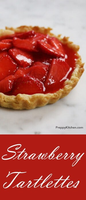 These strawberry mini-tarts are so light, refreshing and sweet. You will not be able to carry a full plate out to the table! The recipe is super easy but your friends will definitely be impressed. @PreppyKitchen