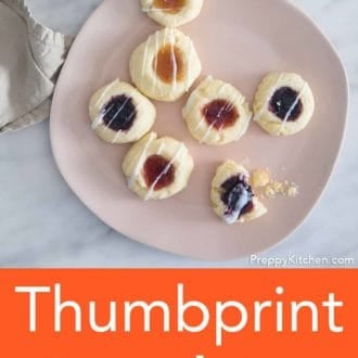 thumbprint cookies on a plate