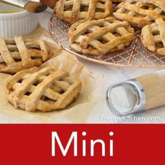 mini apple pies on a wire cooling rack