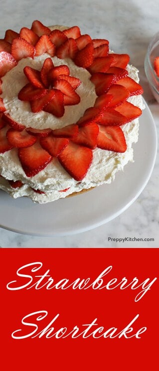 A quick and easy strawberry cake. Sweet, decadent and simple at the same time. @PreppyKitchen