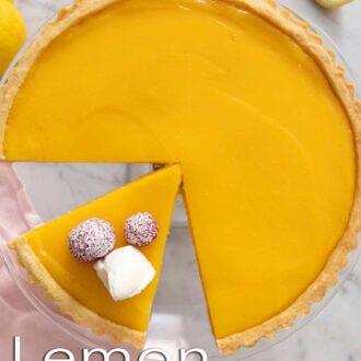 A pinterest graphic of a lemon tart