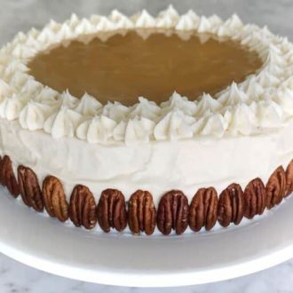 A photo of a Maple Cake with Bourbon Frosting.