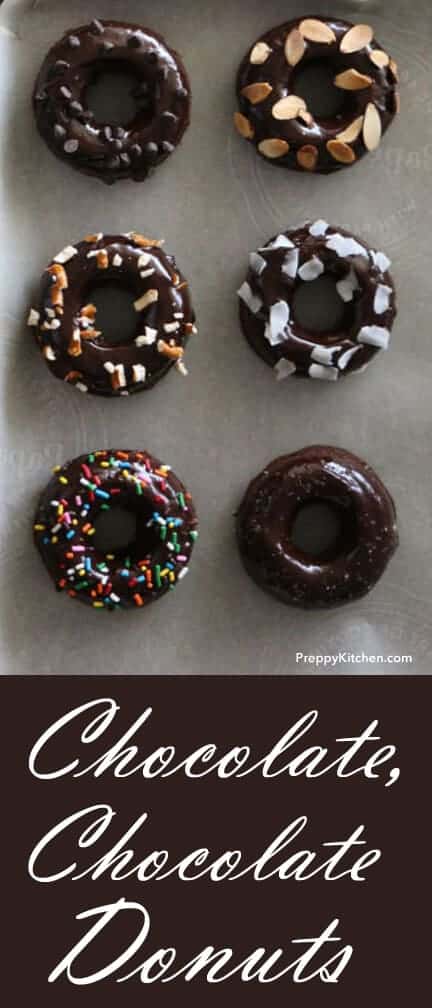These chocolate donuts are worth a try. Big family? Lots of opinions? Different tastes? Make the whole family happy with this variety. @PreppyKitchen