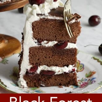 piece of black forest cake on a plate