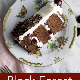piece of black forest cake on a plate