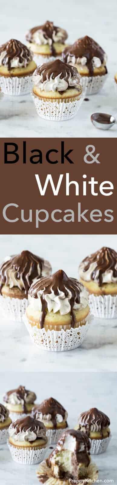 These marbleized chocolate vanilla cupcakes are topped with a two-tone buttercream then smothered in a dark chocolate ganache. I'm going to warn you these will be messy to eat but beyond worth it! Full recipe and video up on the blog.