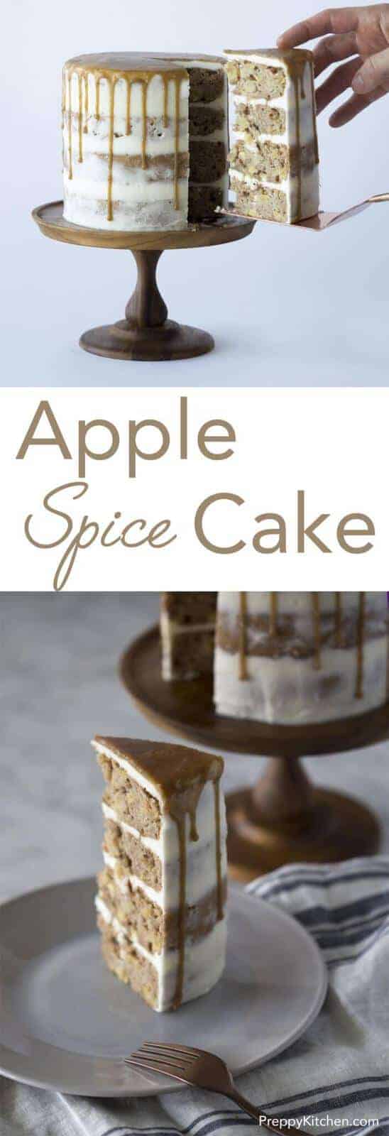 Perfect for Autumn, this delicious caramel apple spice cake is packed with apples, Fall spices and caramel. Click over for full recipe andante video!