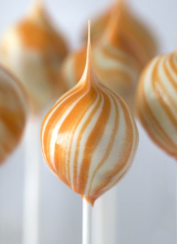 a close up shot of a cake pop.