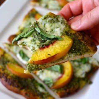Peach Pesto Pizza