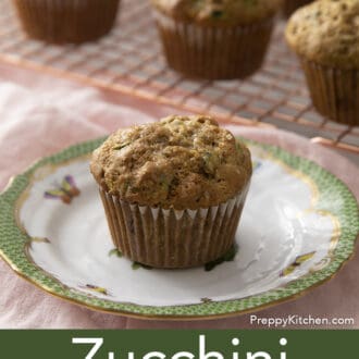 Zucchini muffin on a plate