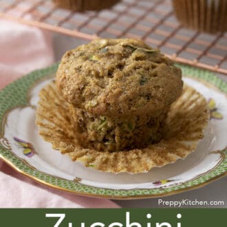 Zucchini muffin on a plate