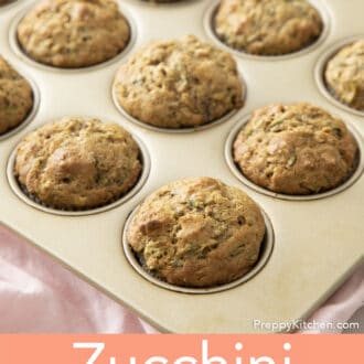 Zucchini muffins in muffin pan