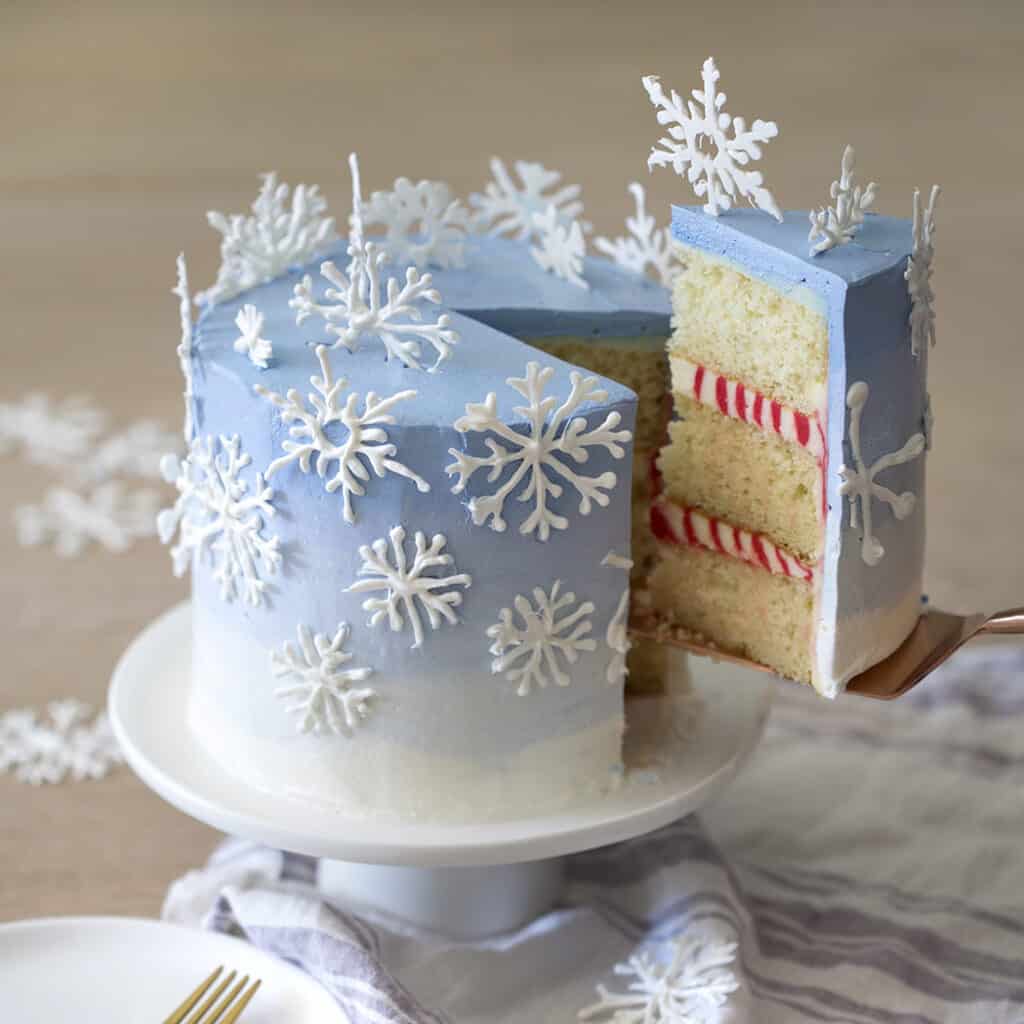 Snowflake cake square