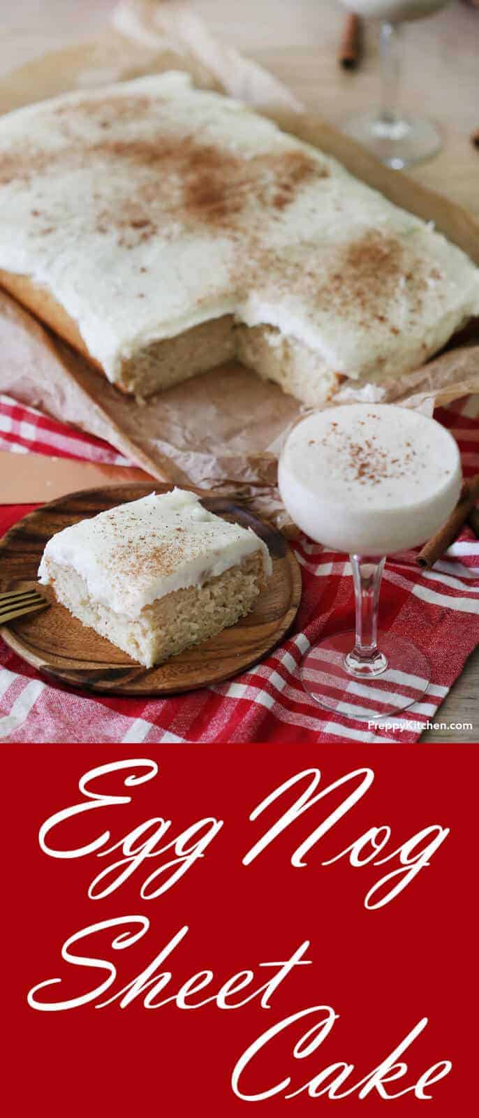 This moist cake contains layers and layers of creamy eggnog deliciousness. Infused with pudding and topped with a dreamy buttercream, this cake is perfect for any holiday get together!