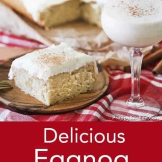 piece of eggnog cake on a plate
