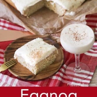 piece of eggnog cake on a plate