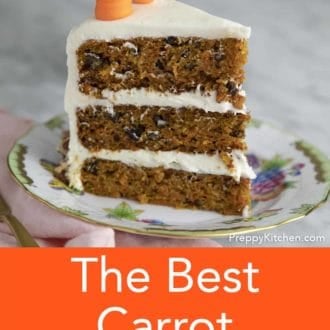 piece of carrot cake on a plate