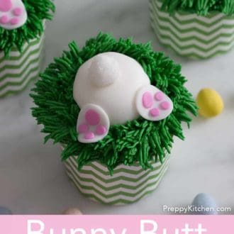 bunny butt easter cupcakes