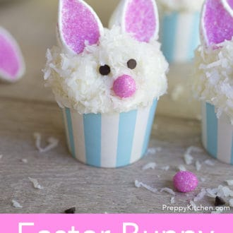 easter bunny cupcakes with marshmallow bunny ears