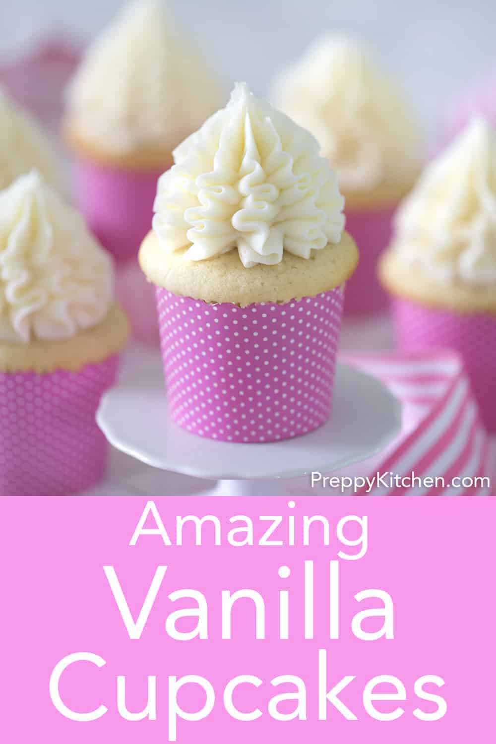 Moist Vanilla Cupcake Recipe - Preppy Kitchen