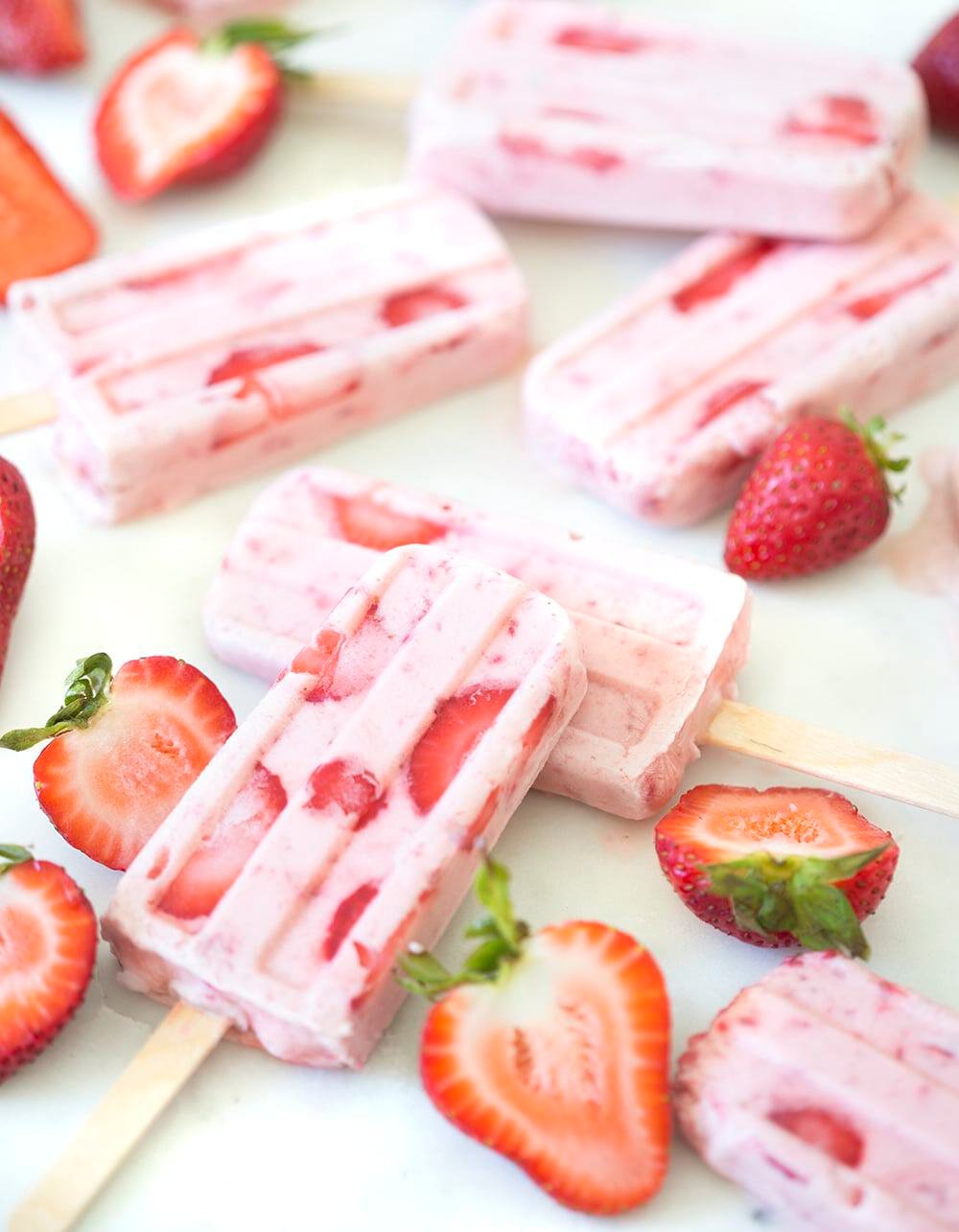 Strawberry Popsicles