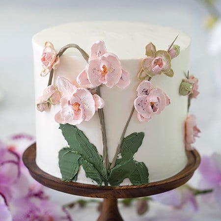 Homemade Cake With Butter Cream And Pansy Flowers, Selective Focus. Stock  Photo, Picture and Royalty Free Image. Image 202811313.