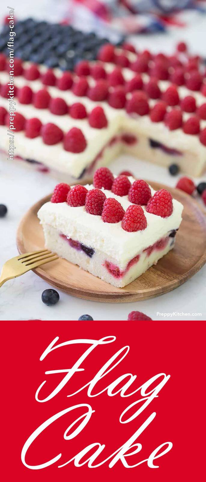 This moist, and dreamy vanilla cake is filed with fresh berries and topped with a light and creamy mascarpone whipped cream.