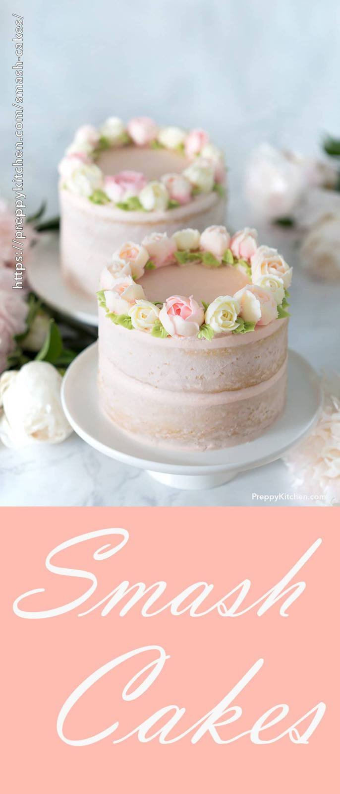 Super-moist vanilla cake wrapped in strawberry buttercream and topped with buttercream roses. This cake is delicious even if it isn't your child's birthday!