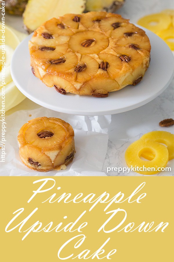 A delicious, moist and fluffy pineapple upside down cake, accompanied by savory pecans and sweet caramel. One bite of this cake will turn your view on pineapple upside down cake, upside down!