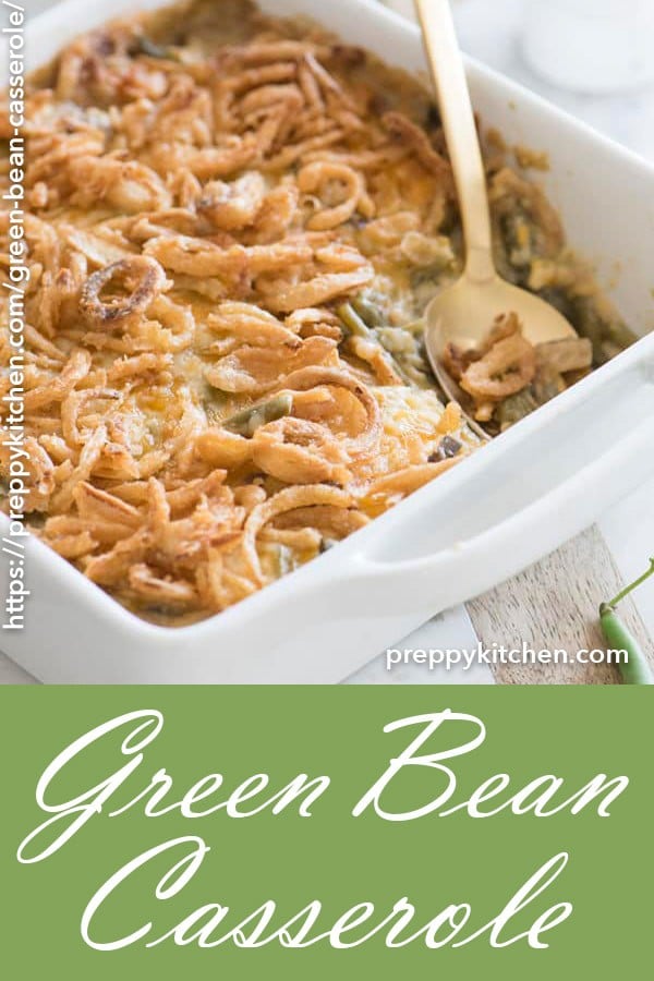 An amazing, savory dish containing green beans and mushrooms, topped with crispy onions and complimented with heavenly cheese. This creamy and classic green bean casserole is almost too good to be true!