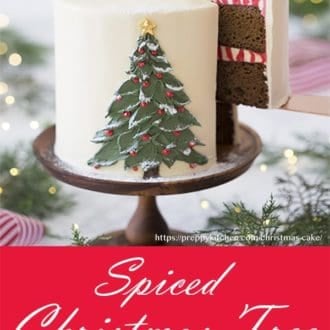 A photo of this spiced Christmas tree cake