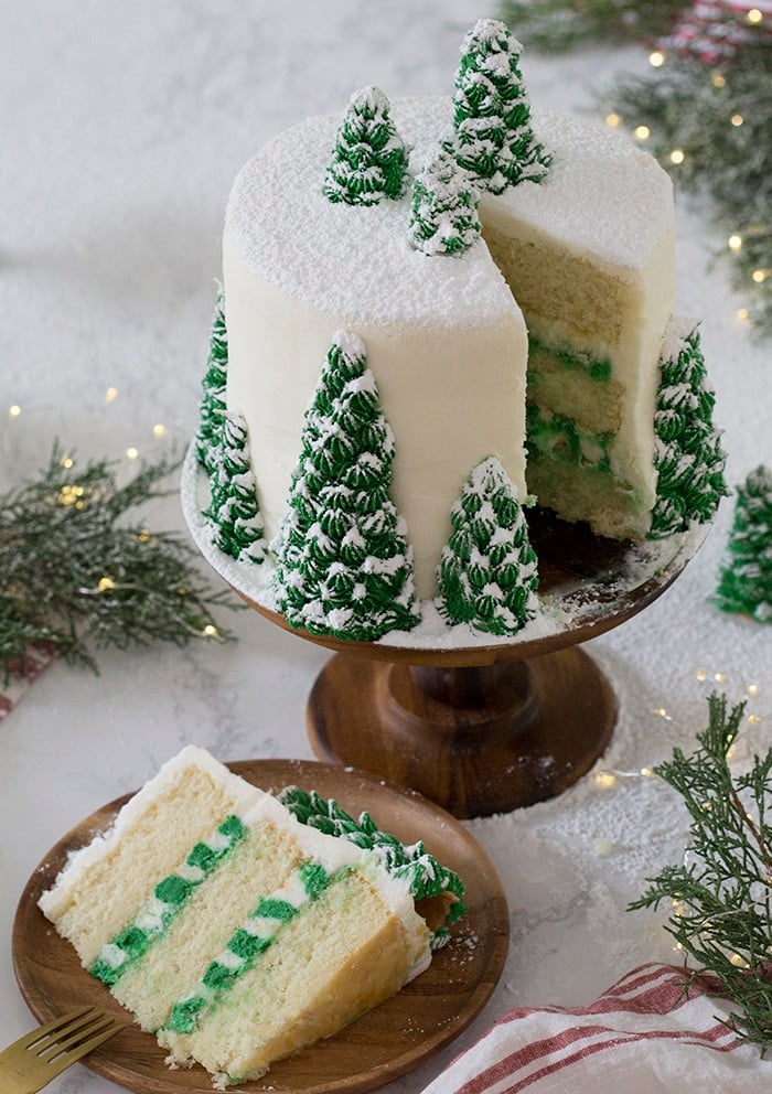 Christmas Tree Cake Pan with Beautiful Buttercream Icing