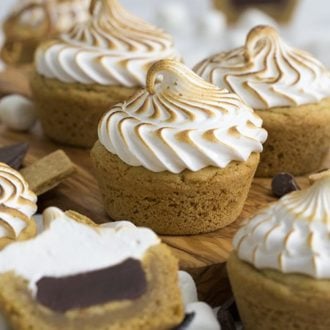 A photo of s'mores cookie cups.