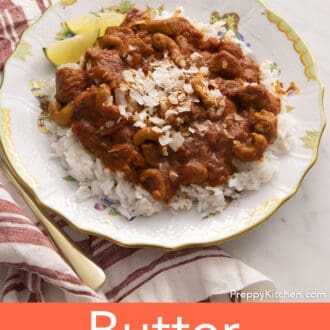 Butter chicken with limes and coconut.
