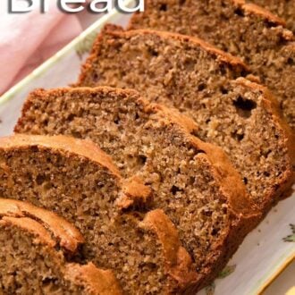 A pinterest graphic of banana bread