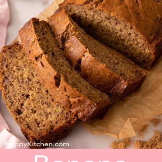 A pinterest graphic of banana bread