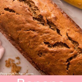 A pinterest graphic of banana bread
