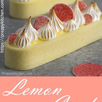 A pinterest image showing the lemon curd tarts with text below.