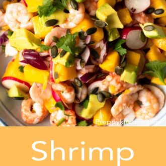 A pinterest graphic of shrimp ceviche