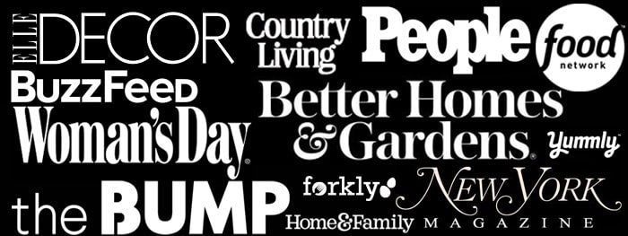 A group of logos showing places Preppy Kitchen has been Featured