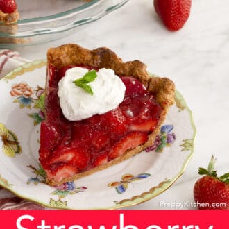 piece of strawberry pie on a plate