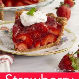 piece of strawberry pie on a plate