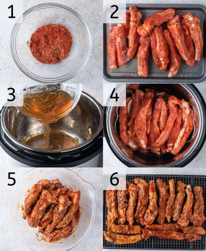 Step by step photos for making easy instant pot ribs