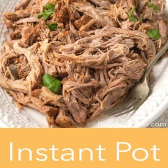 A pinterest graphic of Instant pot pulled pork