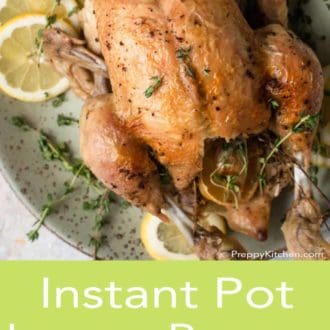 instant pot lemon pepper chicken on a serving plate
