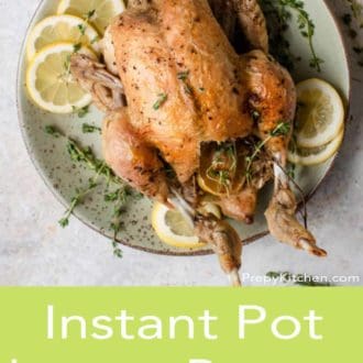 instant pot lemon pepper chicken on a serving plate