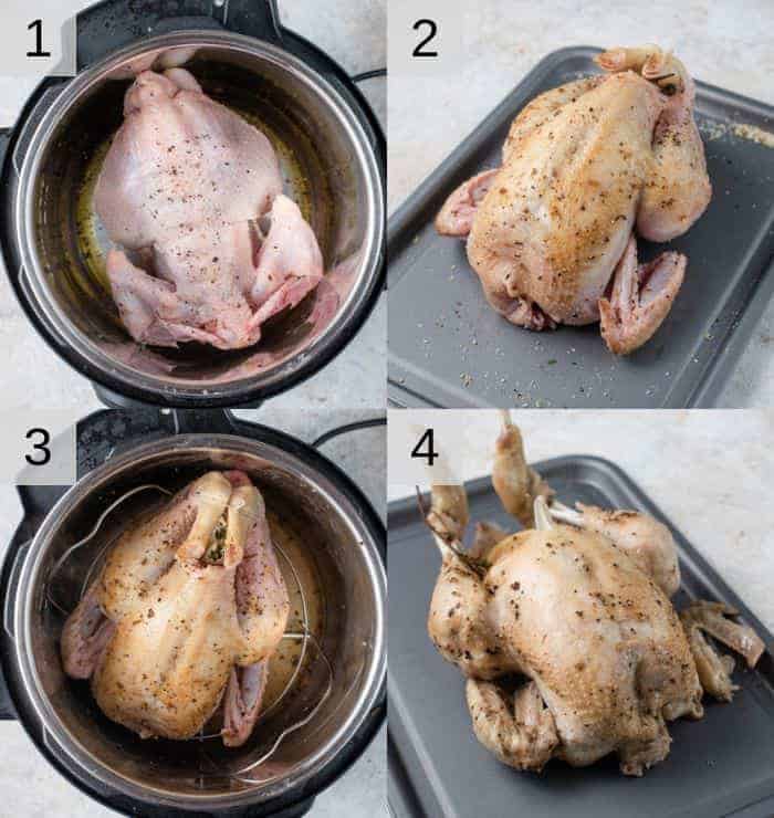 Step by step photos for making Instant pot whole chicken
