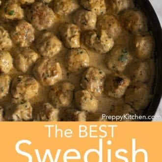 swedish meatballs in a skillet