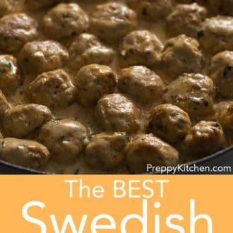 swedish meatballs in a skillet